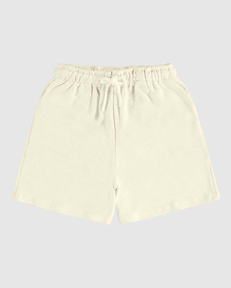 Shorts Menina Amplo Cadarço Frontal Em Malha Texturizada Malwee Kids