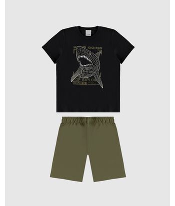 Conjunto Infantil Menino Camiseta Manga Curta E Bermuda Malwee Kids