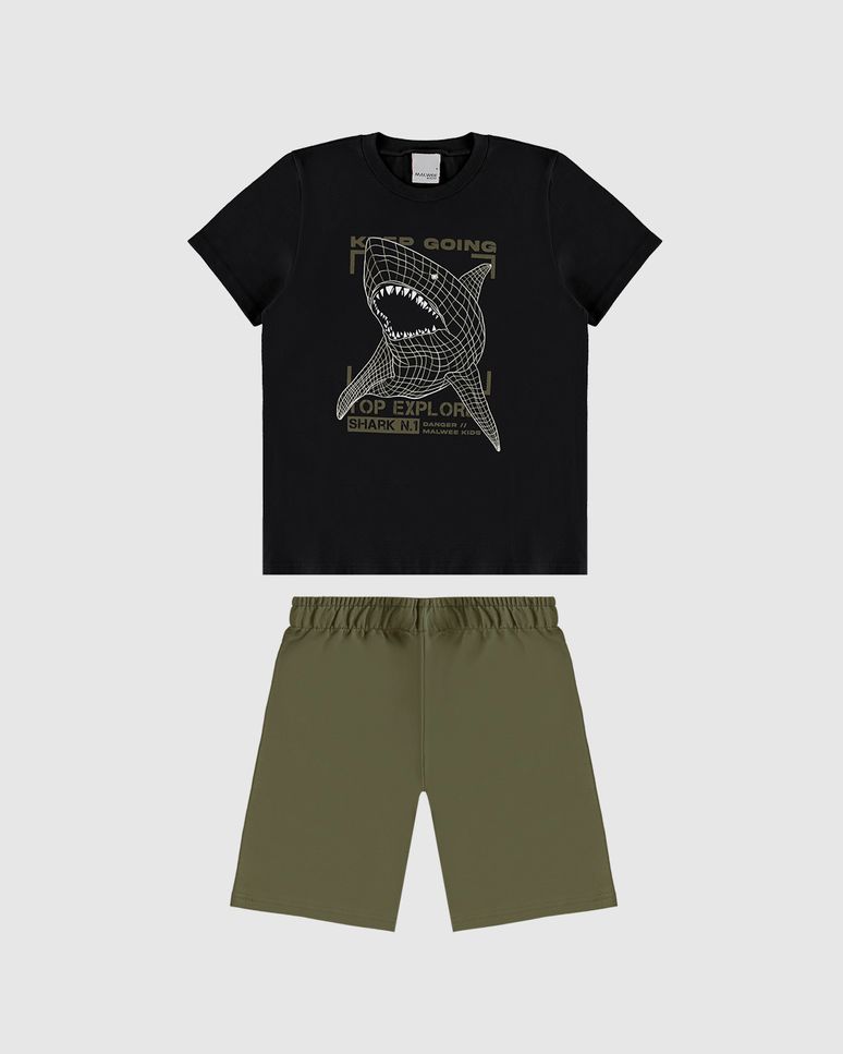 Conjunto Infantil Menino Camiseta Manga Curta E Bermuda Malwee Kids