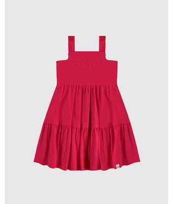 Vestido Infantil Marias Decote Quadrado Em Algodão Texturizado Malwee Kids