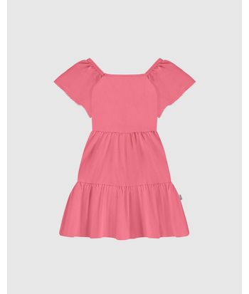 Vestido Infantil Marias Decote Reto Em Algodão Malwee Kids