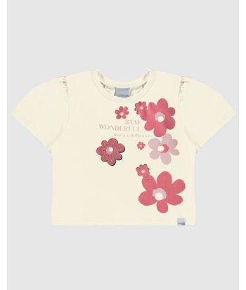 Blusa Infantil Menina Stay Wonderful Like A Wildflower Em Algodão Malwee Kids