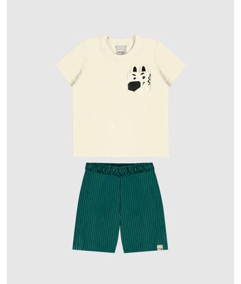 Conjunto Infantil Menino Aplique Interativo Em Algodão Malwee Kids