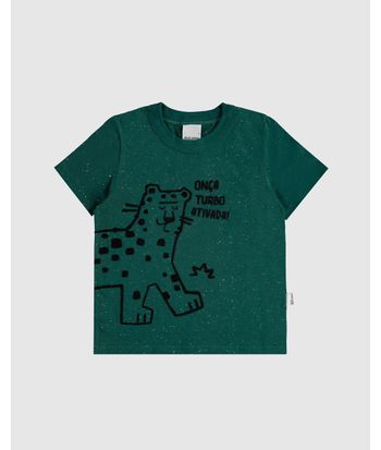 Camiseta Infantil Menino Onça Turbo Ativada! Em Malha Botonê Malwee Kids