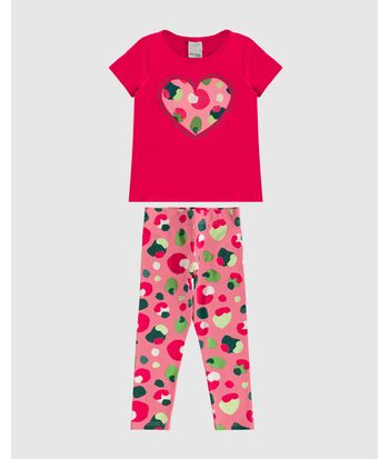Conjunto Infantil Menina Diversão Amor Amizade Em Algodão Malwee Kids