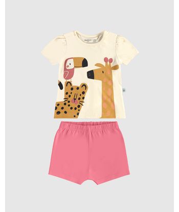 Conjunto Infantil Menina Blusa Estampa Bichos Com Glitter Malwee Kids