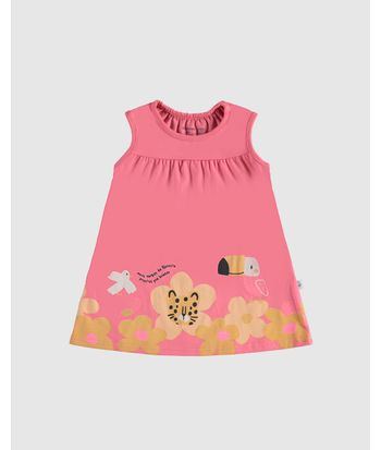 Vestido Infantil Meus Amigos da Floresta Em Algodão Malwee Kids