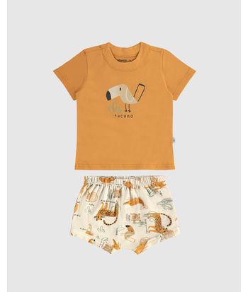 Conjunto Infantil Menino Estampa Tucano Em Algodão Malwee Kids