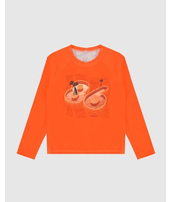 Camiseta Praia Infantil Unissex At The Beach Em Malha UV50+ Malwee Kids