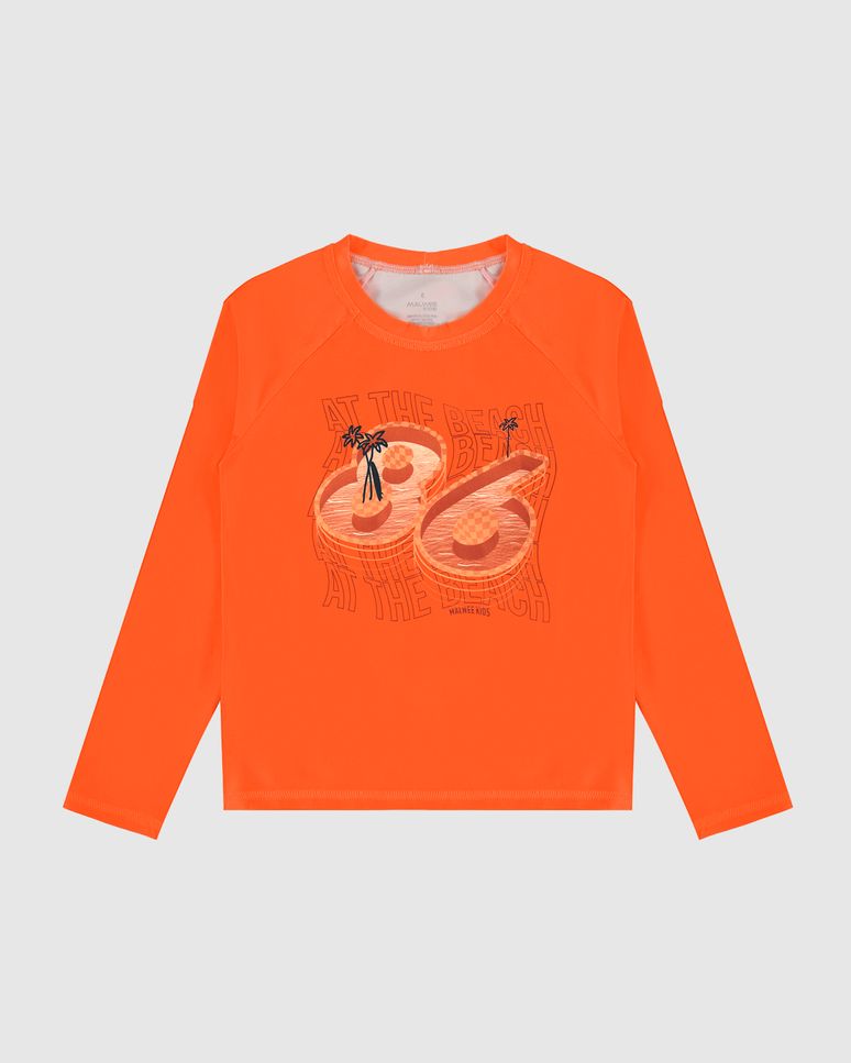 Camiseta Praia Infantil Unissex At The Beach Em Malha UV50+ Malwee Kids