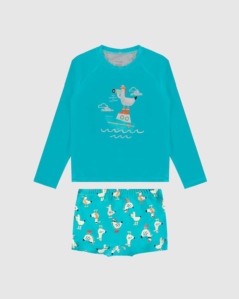 Conjunto Infantil Menino Aventuras No Horizonte! Em Malha UV50+ Malwee Kids