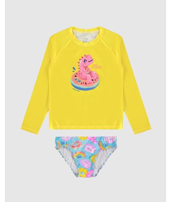 Conjunto Infantil Menina Vamos Nos Divertir! Em Malha UV50+ Malwee Kids