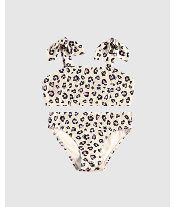 Biquíni Infantil Menina Reto Estampa Animal Print Em Malha UV50+ Malwee Kids