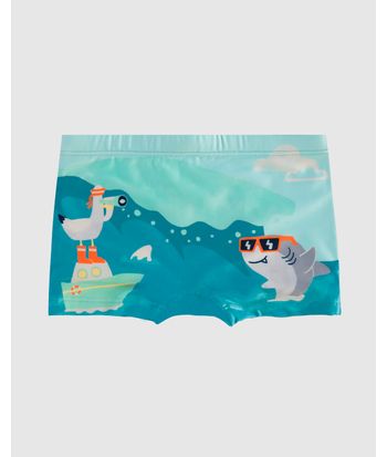 Sunga Boxer Infantil Menino Cadarço Interno Em Malha UV50+ Malwee Kids