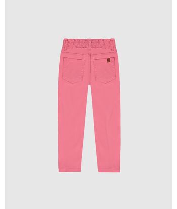 Calça Infantil Menina Slouchy Cadarço Frontal Em Sarja Stretch Malwee Kids