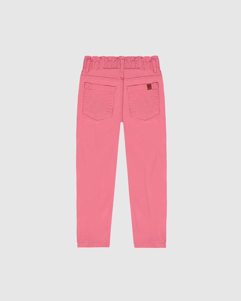 Calça Infantil Menina Slouchy Cadarço Frontal Em Sarja Stretch Malwee Kids