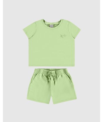 Conjunto Infantil Menina Blusa Box Em Algodão Malwee Kids