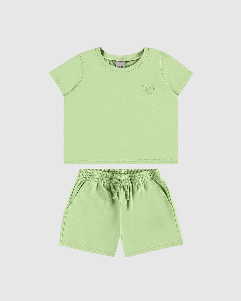 Conjunto Infantil Menina Blusa Box Em Algodão Malwee Kids