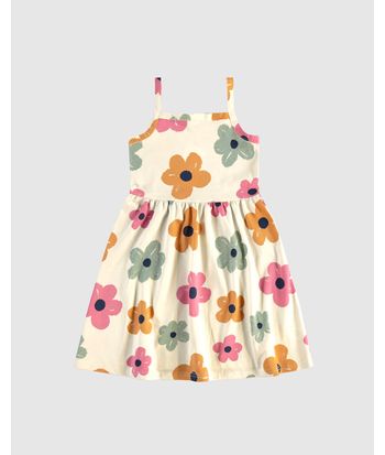 Vestido Infantil Rodado Decote Reto Em Algodão Malwee Kids