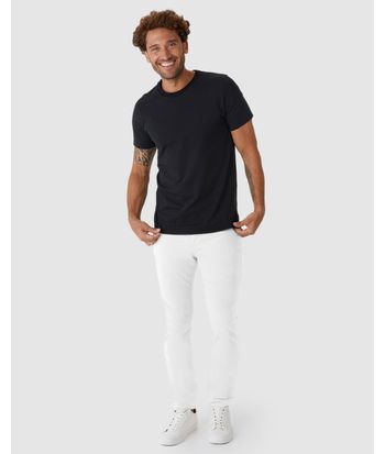 Calça Slim Masculina Cintura Média Bolso Funcional Em Sarja Stretch