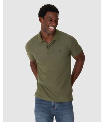 Camisa Polo Masculina Regular Bordado Peitoral Em Malha Texturizada