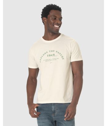 Camiseta Masculina Manga Curta Explore The Nature 1968 Em Algodão