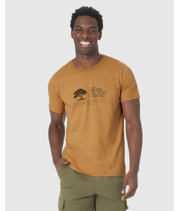 Camiseta Masculina Estampa Frontal Manga Curta Em Algodão