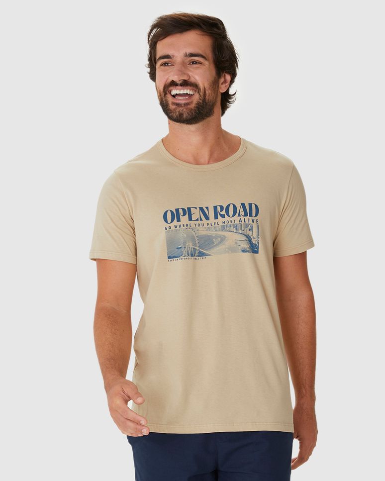 Camiseta Masculina Open Road Go Where You Feel Most Alive Em Algodão