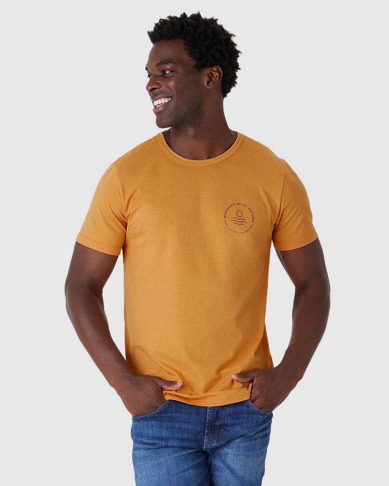 Camiseta Masculina Decote Redondo Harmony With Nature Em Algodão