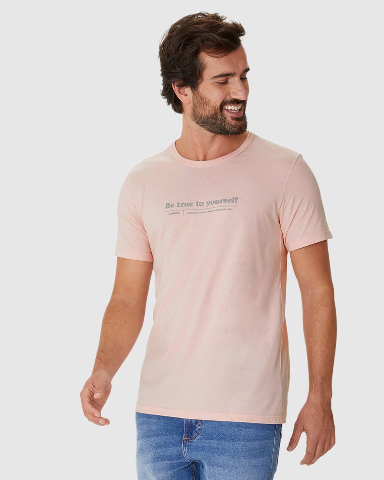 Camiseta Masculina Decote Redondo Be True To Yourself Em Algodão