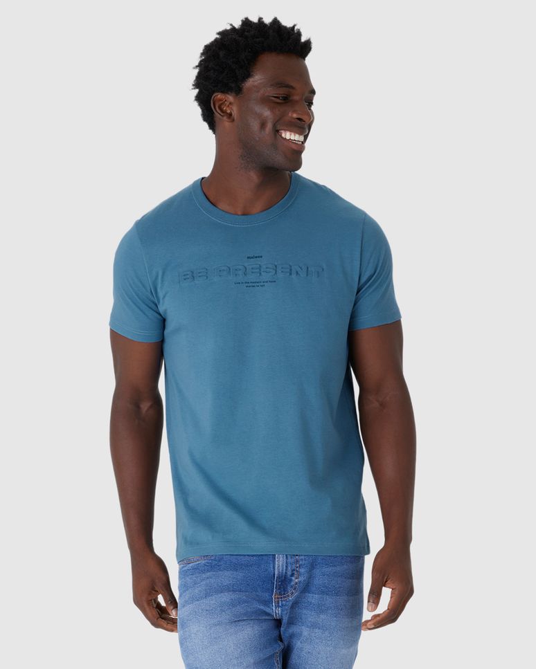Camiseta Masculina Be Present Estampa Alto Relevo Em Algodão