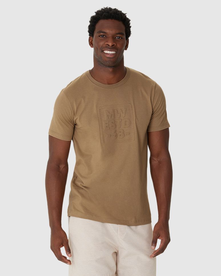 Camiseta Masculina Be Present Estampa Alto Relevo Em Algodão