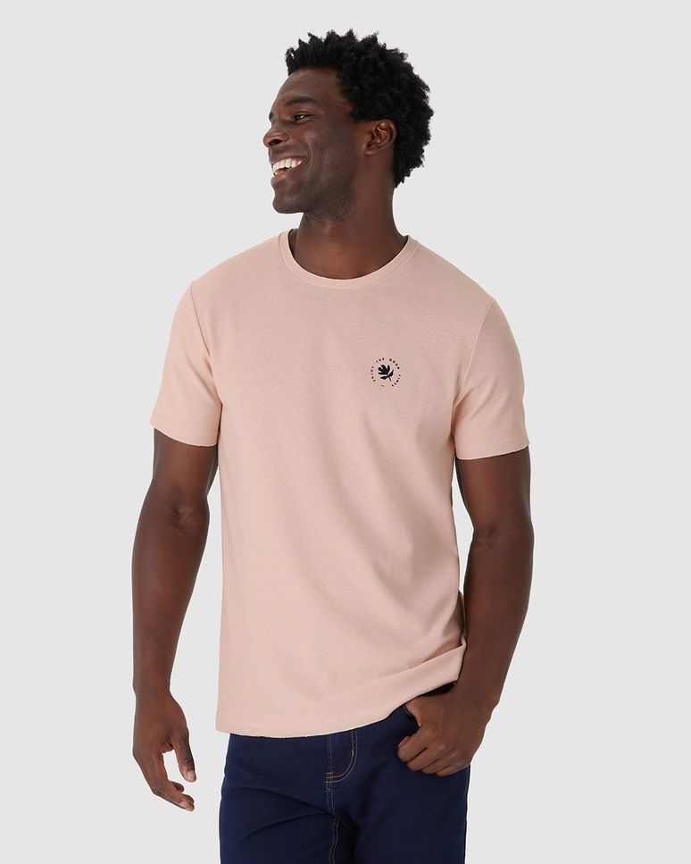 Camiseta Masculina Estampa Com Puff Em Malha Texturizada