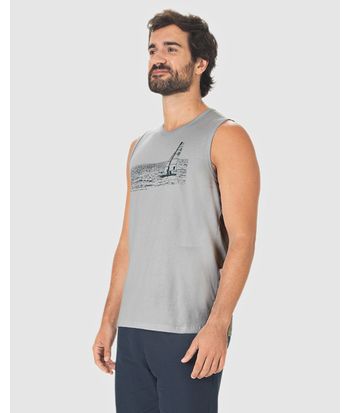 Regata Masculina Regular Estampa Frontal Em Algodão