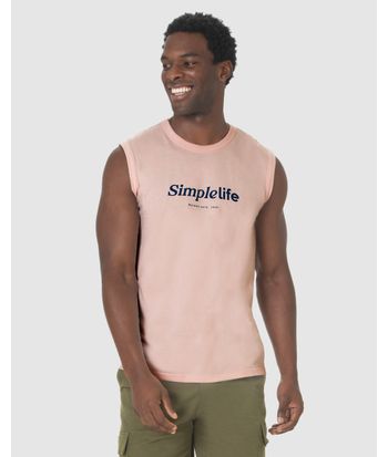 Regata Masculina Regular Simple Life Em Algodão