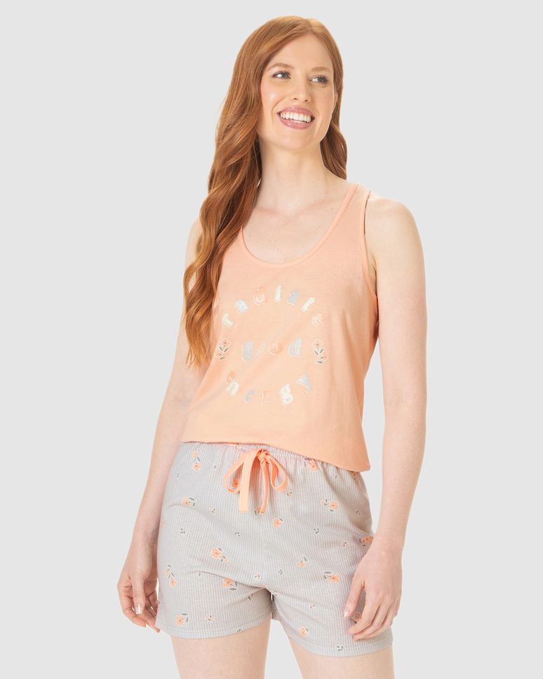 Pijama Curto Feminino Radiate Good Energy Em Algodão