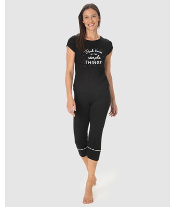 Pijama Longo Feminino Find Love In The Simple Things Em Viscose Stretch