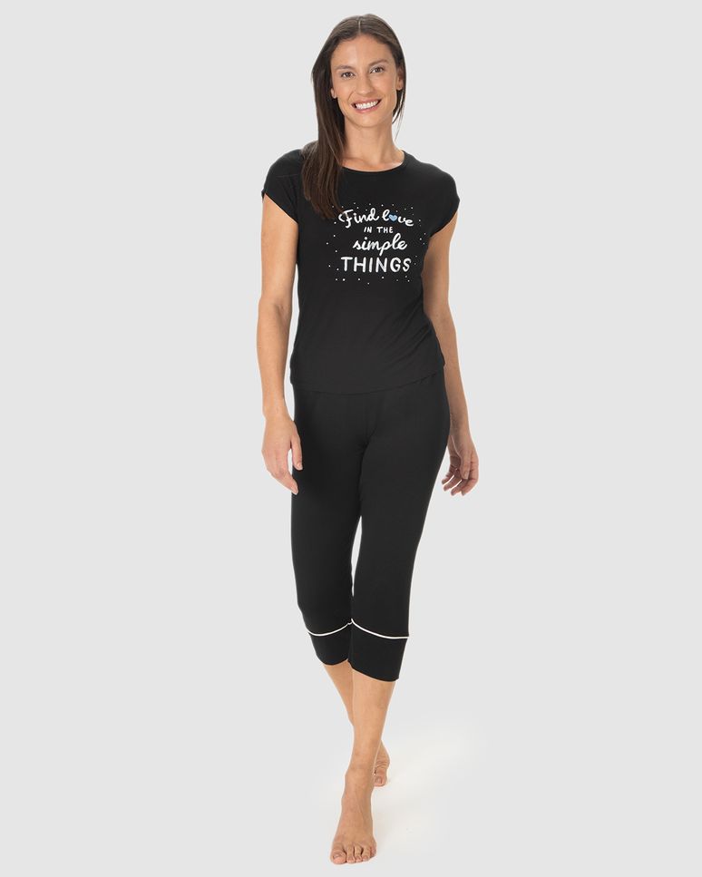 Pijama Longo Feminino Find Love In The Simple Things Em Viscose Stretch