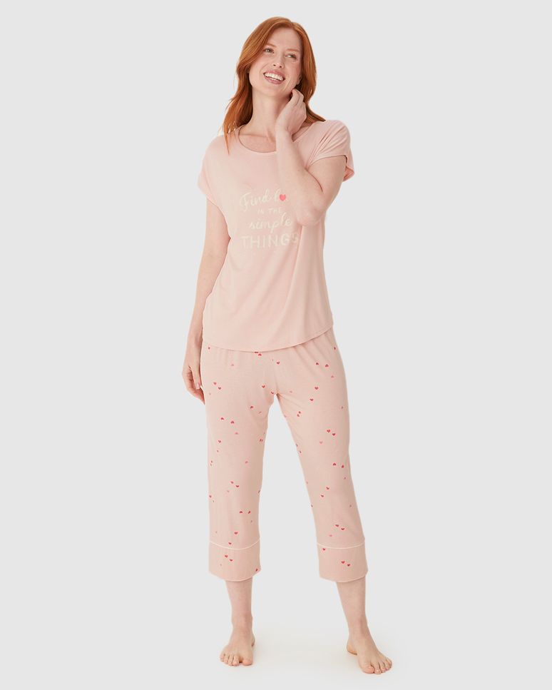 Pijama Longo Feminino Find Love In The Simple Things Em Viscose Stretch