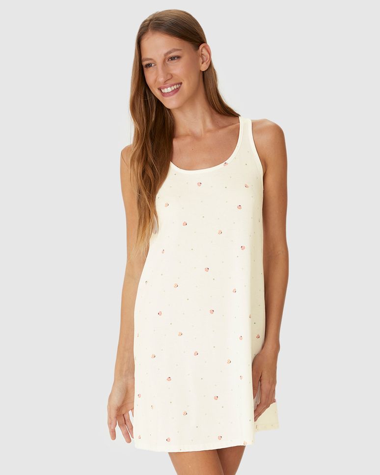Camisola Feminina Slim Sem Manga Estampada Em Algodão