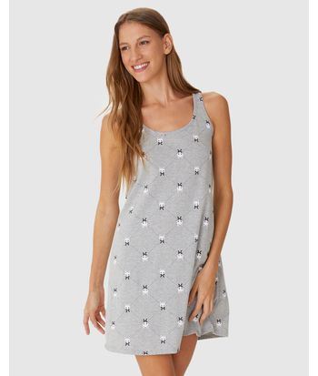 Camisola Feminina Slim Sem Manga Estampada Em Algodão
