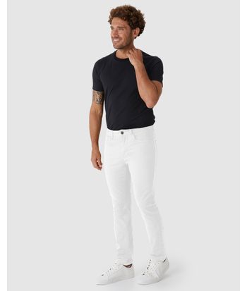 Calça Slim Masculina Cintura Média Bolso Funcional Em Sarja Stretch