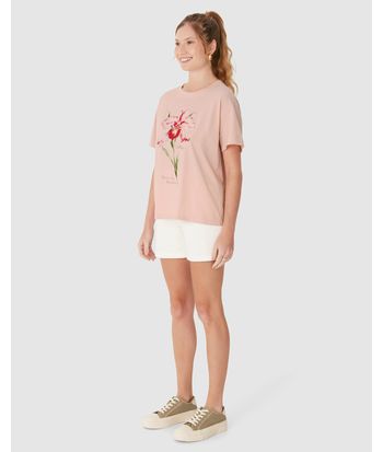 Camiseta Feminina Estampa Rainha Das Orquídeas Em Algodão