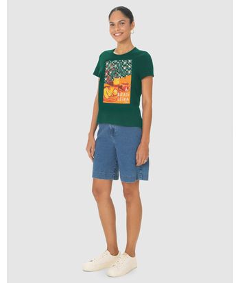 Camiseta Feminina Manga Curta À Brasileira Em Algodão