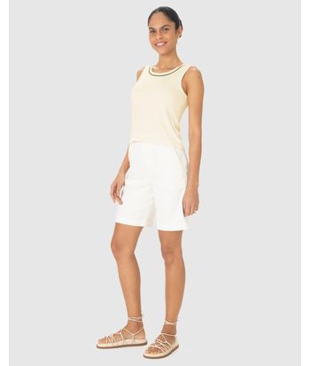 Regata Feminina Estampada Decote U Retilínea Em Malha Viscolinho Stretch
