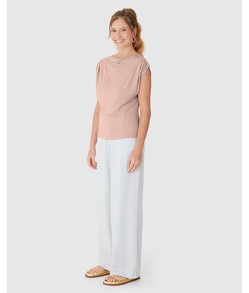 Blusa Justa Feminina Decote Redondo Sem Manga Em Viscose Stretch