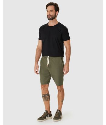 Bermuda Masculina Comfort Bolso Funcional Em Moletom Sarjado