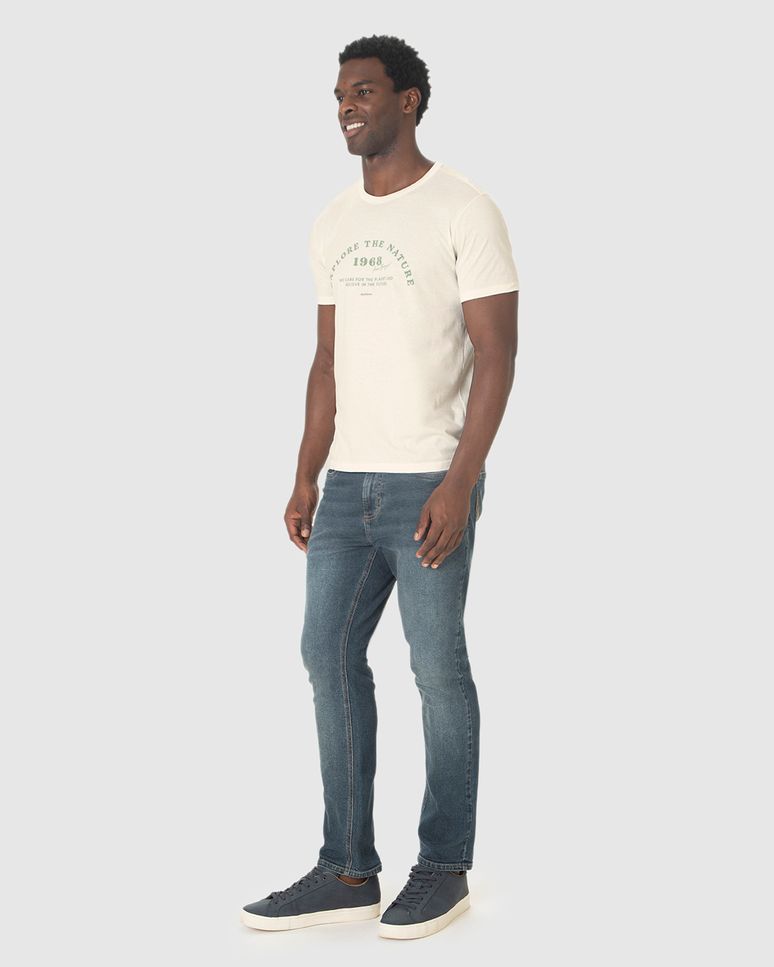 Camiseta Masculina Manga Curta Explore The Nature 1968 Em Algodão