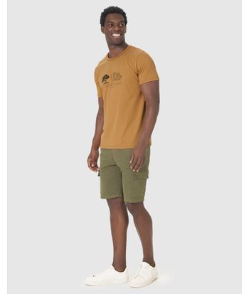 Camiseta Masculina Estampa Frontal Manga Curta Em Algodão