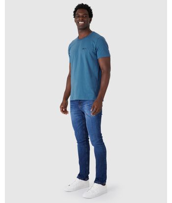 Camiseta Masculina Estampa Frontal Manga Curta Em Algodão